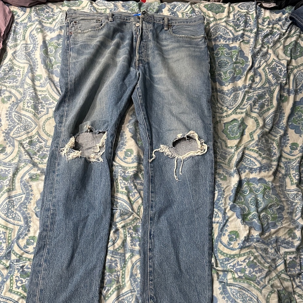 Levi’s 501 CT Men's Blue Distressed Jeans Size 36X32